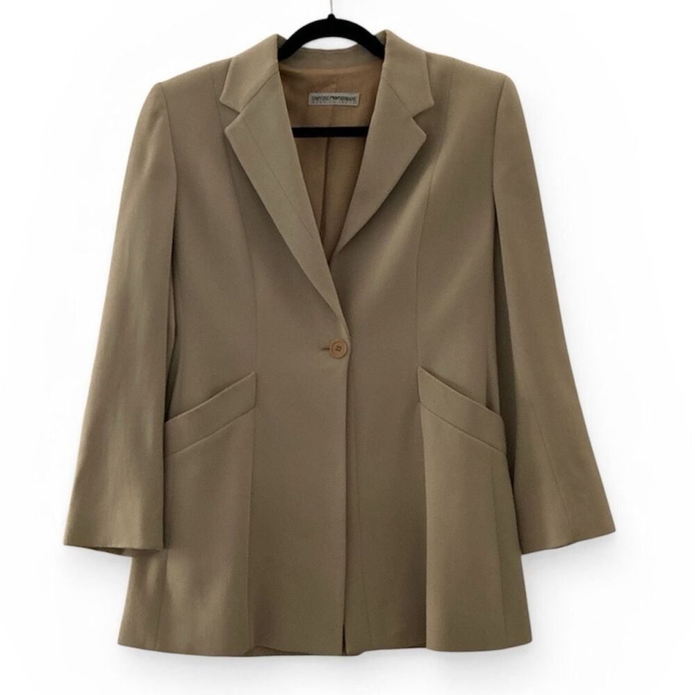 Emporio Armani Classic Beige Wool Blazer- Made in Italy vintage y2k
